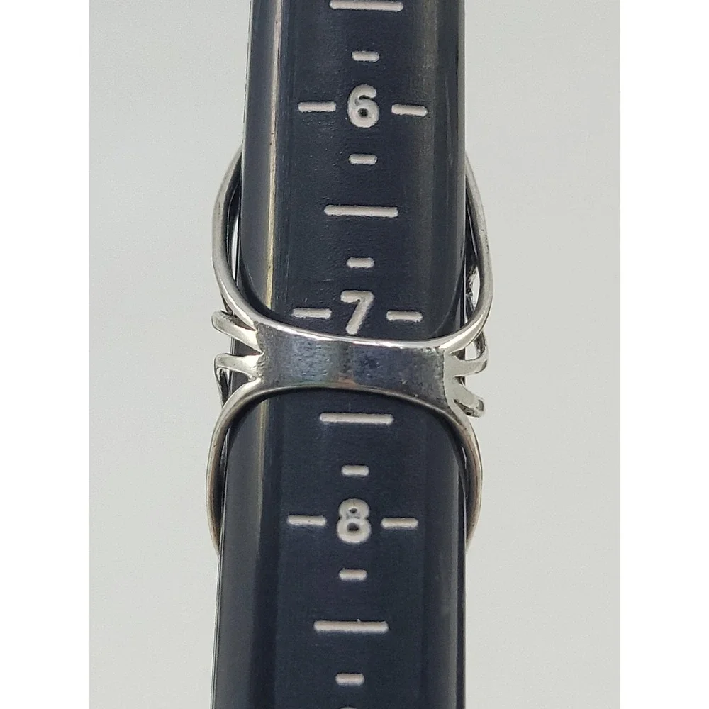 Sterling Silver 925 Turquoise Long Finger Ring Size 7.25 Marked Israel